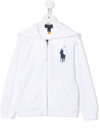 Polo Ralph Lauren Big Pony-embroidered Zip-up Hoodie In Weiss