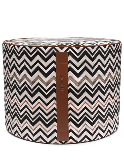 Missoni Belfast Zig-zag Pouf In Neutrals