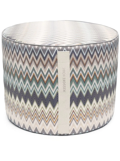 Missoni Stripe-pattern Foot Stool In Blue