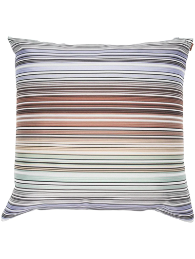 Missoni Multi-stripe 60cmx60cm Cushion In Green