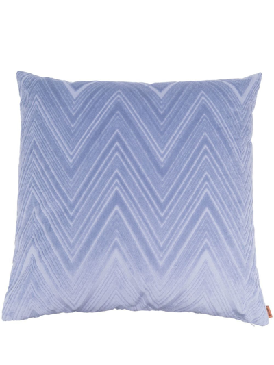 Missoni Zig-zag Print Cushion In Blue