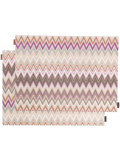 Missoni Patterned Placemats Set Of 2 In Neutrals