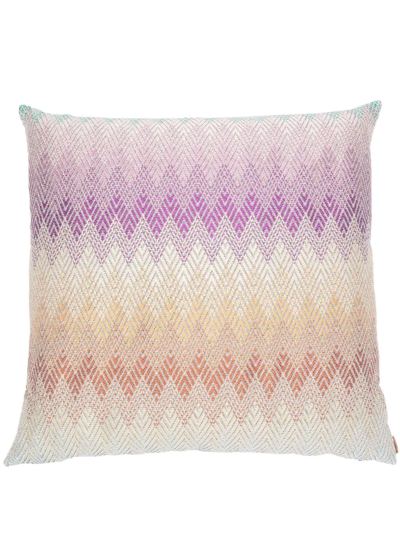 Missoni Yamagata Zigzag-jacquard Cushion In Green