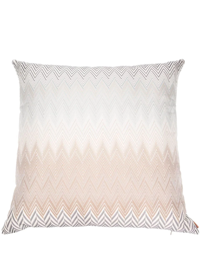 Missoni Zigzag-jacquard Down Cushion In Neutrals