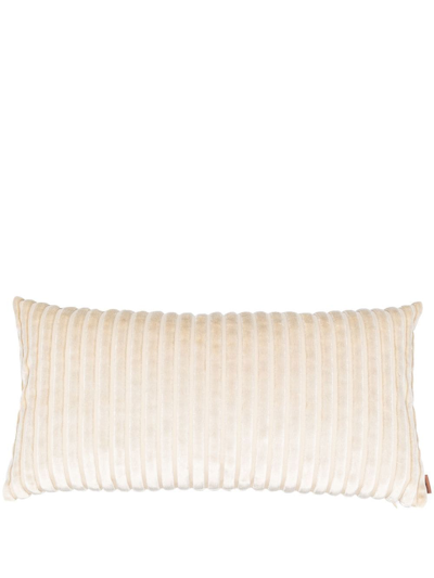 Missoni Ribbed Velvet Cushion In Neutrals