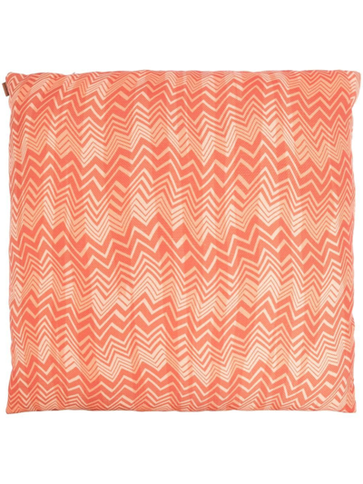 Missoni Belize Patterned-jacquard Cushion In Orange