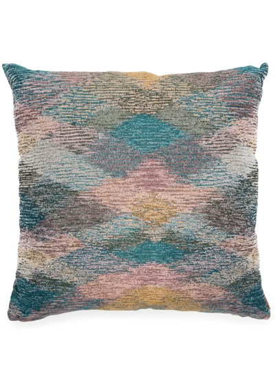 Missoni Faded Abstract-print Cushion In Blue