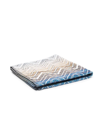 Missoni Zigzag-pattern Bath Towel In Blue