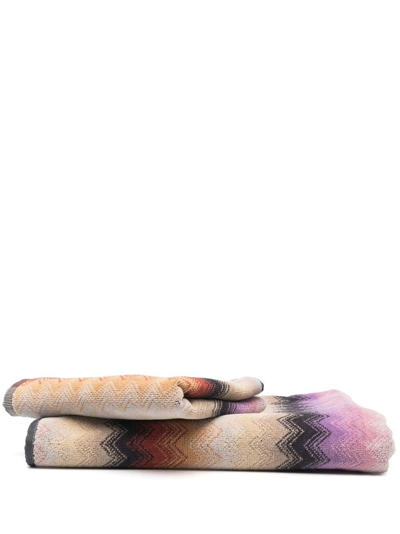 Missoni Zigzag Pattern Bath Towel In Neutrals