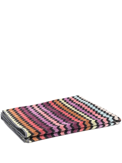 Missoni Color-block Zigzag Bath Towel In Black