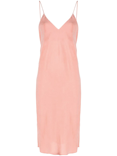 Anine Bing Bay Ruffled Midi Dress In Pink