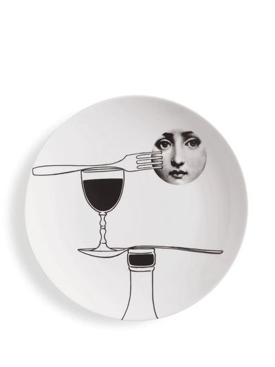 Fornasetti Tema E Variazioni N.136 Wall Plate In Weiss
