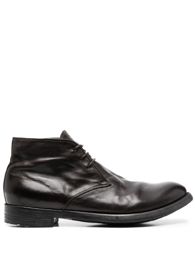 Officine Creative Lace-up Leather Boots In Braun