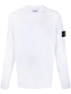 Stone Island Compass-patch Crewneck Jumper In White