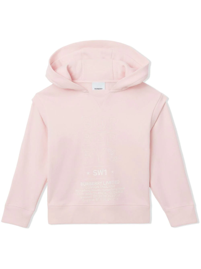 Burberry Kids' Little Girl's & Girl's Angie Logo Sketch Print Hoodie In Alabaster Pink