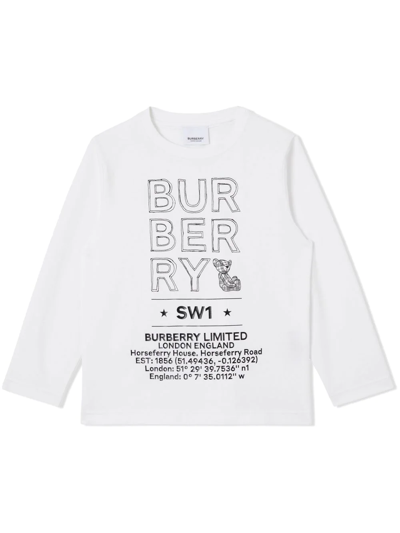 Burberry Logo-print Long-sleeve T-shirt In White