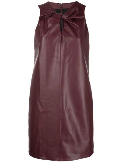 Proenza Schouler White Label Twisted Sleeveless Faux Leather Dress In Bordeaux