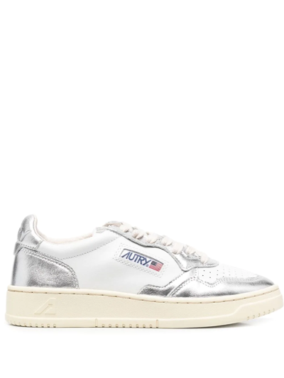 Autry Low-top White Sneakers With Minimalist Design In Silver