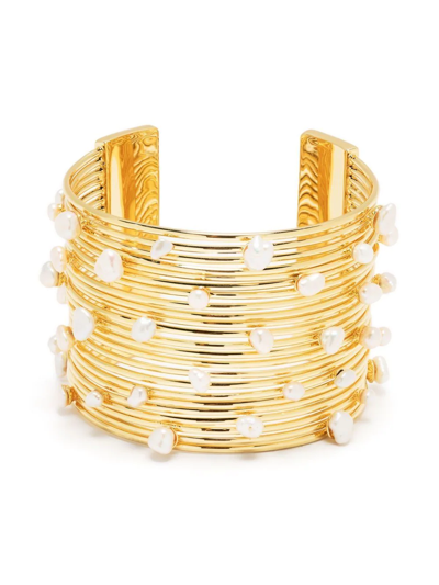 Cult Gaia Nika Cuff Bracelet W/ Pearls In Gold