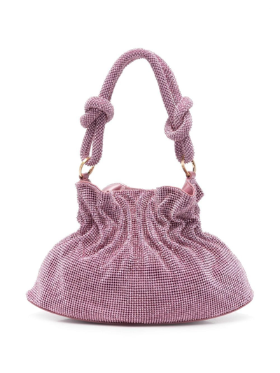 Cult Gaia Mini Bara Rhinestone Mesh Shoulder Bag In Shell Pink
