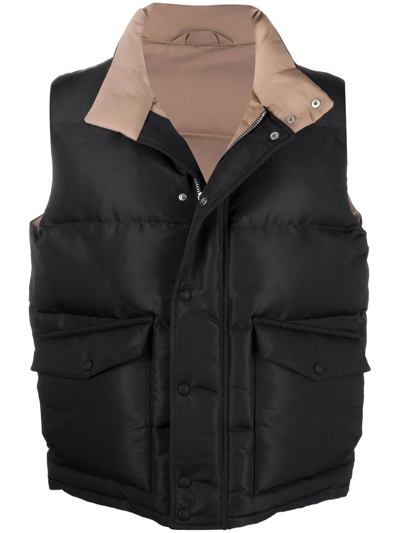 Alexander Mcqueen Logo-print Puffer Gilet In Black