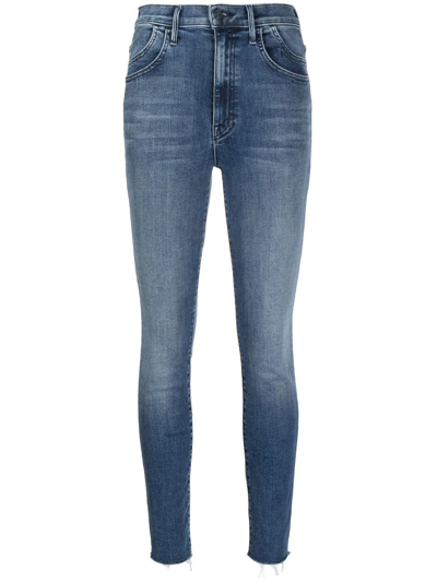 Mother High-waisted Slim-fit Jeans In Blue