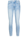 MOTHER LOOKER FRAYED CROPPED JEANS