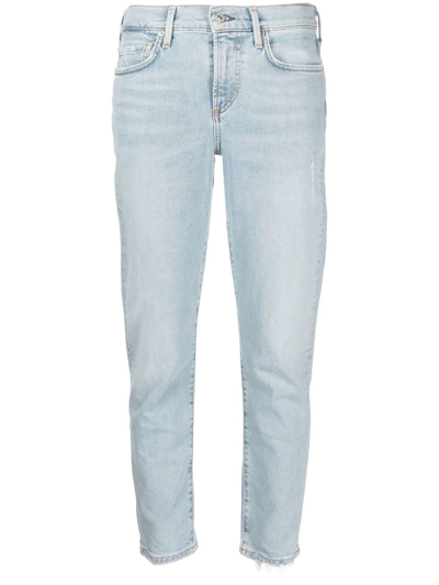 Citizens Of Humanity Refresh Elsa Mid-rise Slim Fit Cropped Denim In Light Blue