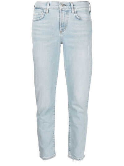 Citizen Of Humanity Refresh Elsa Mid-rise Slim Fit Cropped Denim In Light Blue
