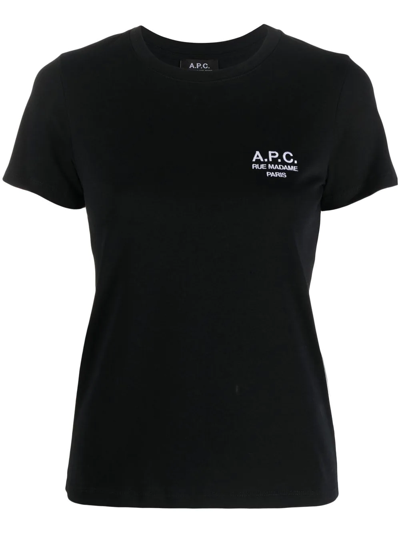 Apc A.p.c. Raymond T Shirt With Embroidered Logo In Black