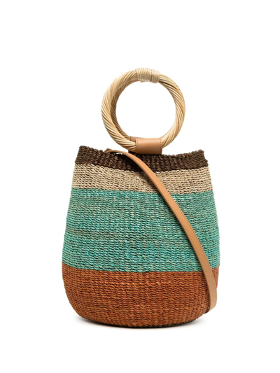 Aranaz Medri Striped Tote In Nude