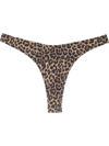 Matinee Leopard-print High-cut Bikini Bottoms In Braun