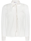 RED VALENTINO POINT D'ESPRIT LONG-SLEEVED BLOUSE