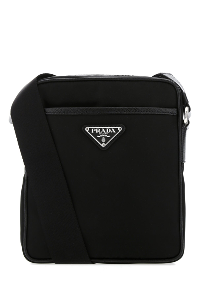 Prada Logo Patch Zip-up Crossbody Bag