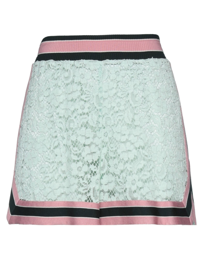 Dolce & Gabbana Contrast-stripe Lace Shorts In Green