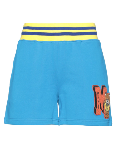Moschino Woman Shorts & Bermuda Shorts Azure Size 10 Organic Cotton In Blue