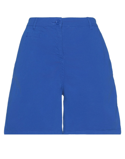 Armani Exchange Woman Shorts & Bermuda Shorts Bright Blue Size 0 Cotton, Elastane