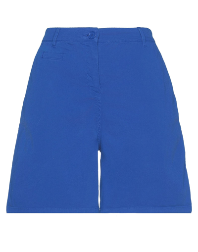 Armani Exchange Woman Shorts & Bermuda Shorts Bright Blue Size 0 Cotton, Elastane In Blue
