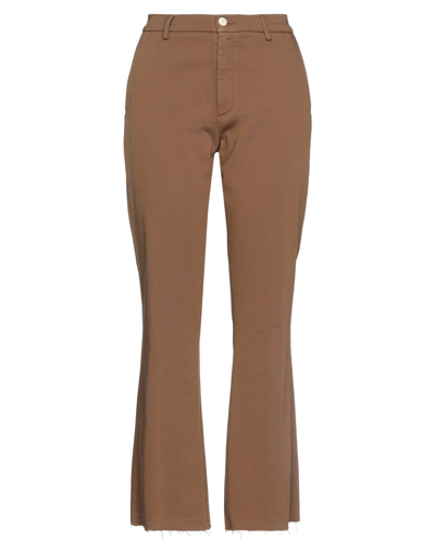 People (+)  Woman Pants Camel Size 31 Cotton, Elastomultiester, Elastane In Beige