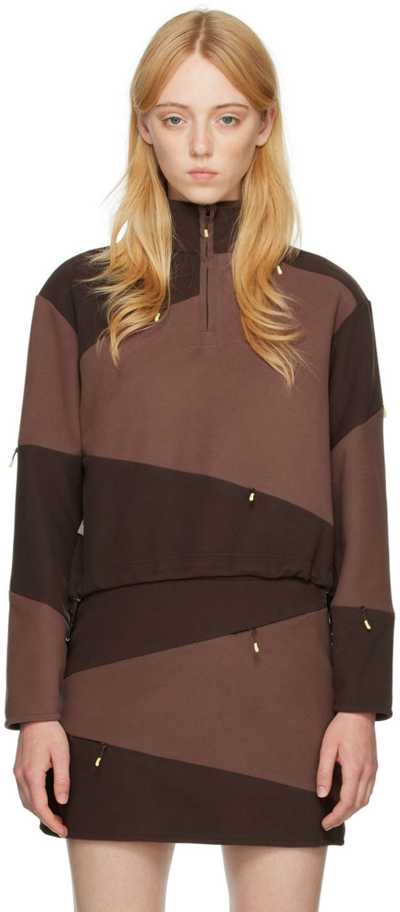 Danielle Cathari Brown Cotton Sweater In 7379 Two-toned Brown