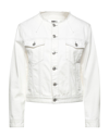 Mm6 Maison Margiela Off-white Denim Collarless Jacket In White
