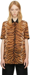 Jil Sander Animal-print Short-sleeve Shirt In 240 Open Brown