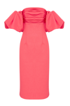 REBECCA VALLANCE CAITLIN OFF THE SHOULDER MIDI DRESS