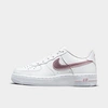 Nike Big Kids' Air Force 1 Low Casual Shoes In White/pink Glaze