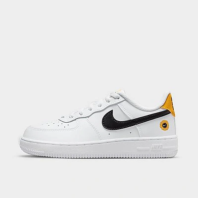 Nike Force 1 Lv8 Little Kids' Shoes In White/black/dark Sulfur