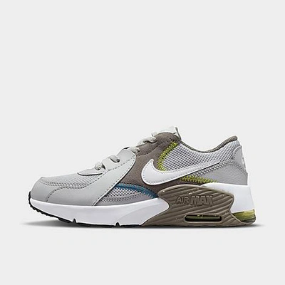 Nike Little Kids' Air Max Excee Casual Shoes In Grey Fog/white/flat Pewter/atomic Green