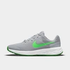Nike Revolution 6 Big Kids' Road Running Shoes In Light Smoke Grey/green Strike/dark Smoke Grey/chrome
