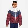 Nike Kids' Sportswear Chevron Colorblock Puffer Jacket In White/thunder Blue/dark Beetroot/dark Beetroot