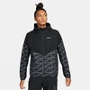 Nike Men's Therma-fit Repel Run Division Miler Running Jacket In Black/black/black/reflective Silver