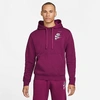 Nike Sportswear Sport Essentials+ Men's Fleece Pullover Hoodie In Sangria/vivid Green